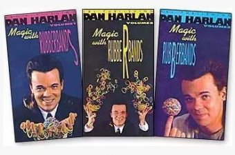 Magic With Rubber Bands by Dan Harlan 3 Volume set